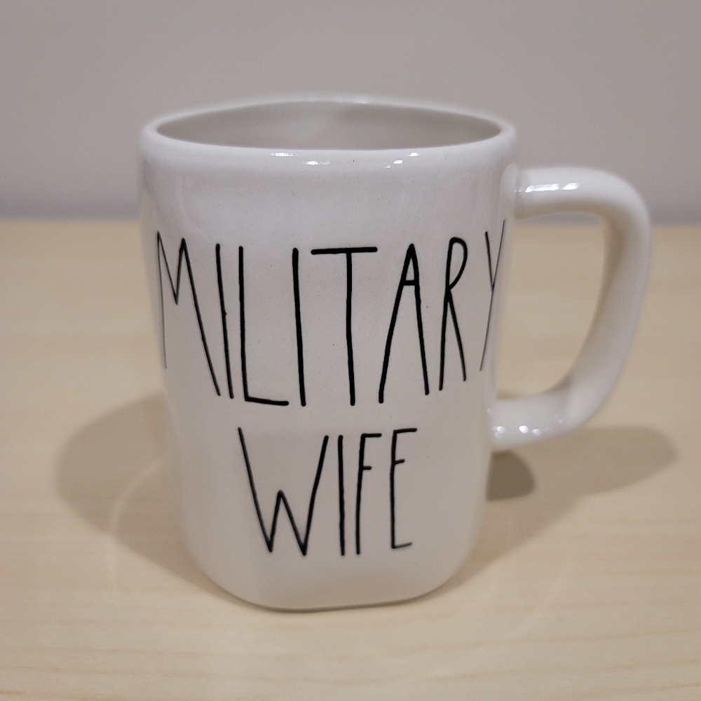 Rae Dunn Artisan Collection Mug By MAGENTA "Military Wife" Lettering Ceramic